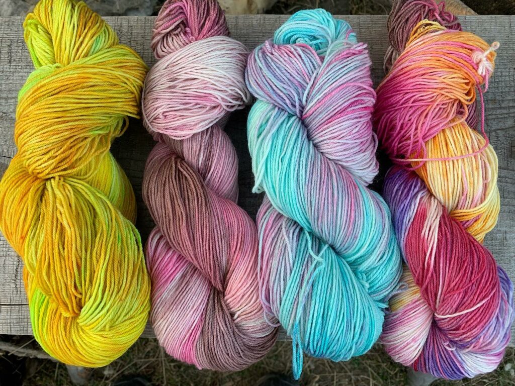 Dyed sheep wool from Beskydy